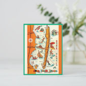 Kleurrijke Long Beach Island Kaart  (Staand voorkant)