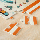 Kleurrijke Long Beach Island kaart Legpuzzel (Zijkant)