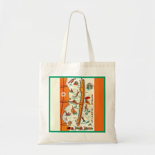 Kleurrijke Long Beach Island kaart Tote Bag (Voorkant)