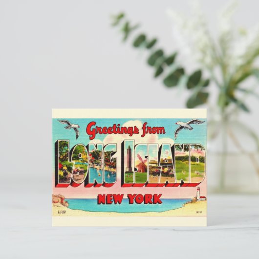 Kleurrijke Long Island-ansichtkaart Briefkaart (Staand voorkant)