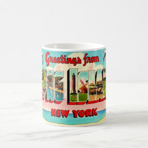 Kleurrijke Long Island Ansichtkaart Koffiemok