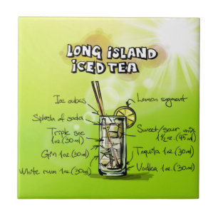 Kleurrijke Long Island Iced Tea Recept Cocktail Tegeltje