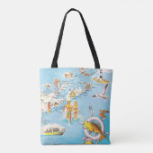 Kleurrijke Long Island NY Tote Bag (Achterkant)