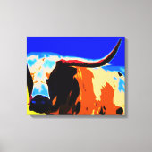 Kleurrijke Longhorn Canvas Afdruk (Voorkant)