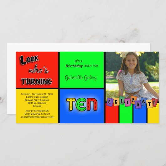 Kleurrijke look wiens 10-jarige verjaardag wordt u (Voorkant / Achterkant)
