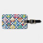 Kleurrijke LOONEY TUNES™ Checker Toss Pattern Bagagelabel (Voorkant horizontaal)