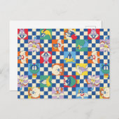 Kleurrijke LOONEY TUNES™ Checker Toss Pattern Briefkaart (Voorkant / Achterkant)