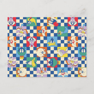 Kleurrijke LOONEY TUNES™ Checker Toss Pattern Briefkaart