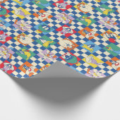 Kleurrijke LOONEY TUNES™ Checker Toss Pattern Cadeaupapier (Hoek)