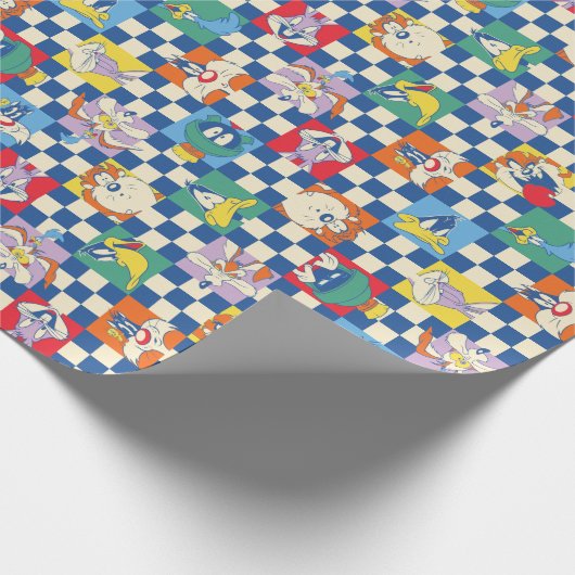 Kleurrijke LOONEY TUNES™ Checker Toss Pattern Cadeaupapier (Hoek)