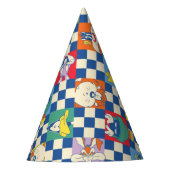 Kleurrijke LOONEY TUNES™ Checker Toss Pattern Feesthoedjes (Voorkant)
