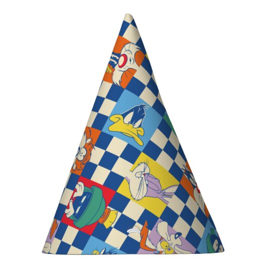 Kleurrijke LOONEY TUNES™ Checker Toss Pattern Feesthoedjes (Rechts)
