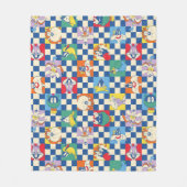 Kleurrijke LOONEY TUNES™ Checker Toss Pattern Fleece Deken (Voorkant)