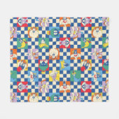 Kleurrijke LOONEY TUNES™ Checker Toss Pattern Fleece Deken (Voorkant (Horizontaal))