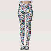 Kleurrijke LOONEY TUNES™ Checker Toss Pattern Leggings (Voorkant)