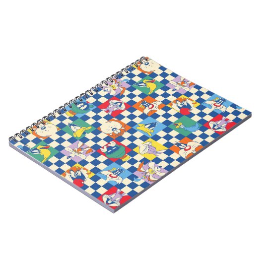 Kleurrijke LOONEY TUNES™ Checker Toss Pattern Notitieboek (Linkerzijde)