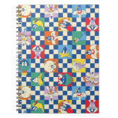 Kleurrijke LOONEY TUNES™ Checker Toss Pattern Notitieboek (Voorkant)