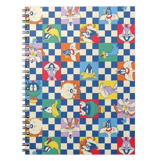 Kleurrijke LOONEY TUNES™ Checker Toss Pattern Notitieboek (Voorkant)