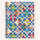 Kleurrijke LOONEY TUNES™ Checker Toss Pattern Notitieboek (Voorkant)