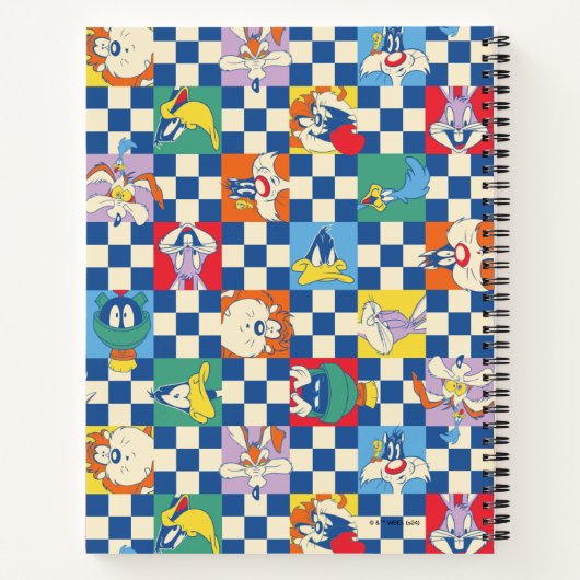 Kleurrijke LOONEY TUNES™ Checker Toss Pattern Notitieboek (Achterkant)