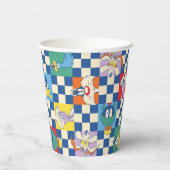 Kleurrijke LOONEY TUNES™ Checker Toss Pattern Papieren Bekers (Achterkant)