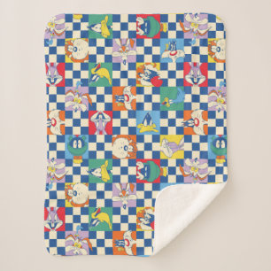 Kleurrijke LOONEY TUNES™ Checker Toss Pattern Sherpa Deken