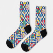 Kleurrijke LOONEY TUNES™ Checker Toss Pattern Sokken (Links)