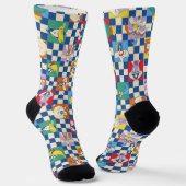 Kleurrijke LOONEY TUNES™ Checker Toss Pattern Sokken (Gebogen)