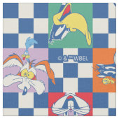 Kleurrijke LOONEY TUNES™ Checker Toss Pattern Stof (Close Up)