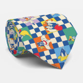 Kleurrijke LOONEY TUNES™ Checker Toss Pattern Stropdas (Opgerold)