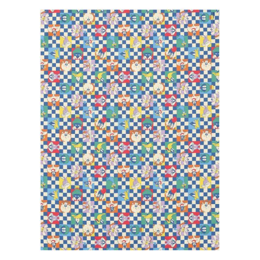 Kleurrijke LOONEY TUNES™ Checker Toss Pattern Tafelkleed (Voorkant)