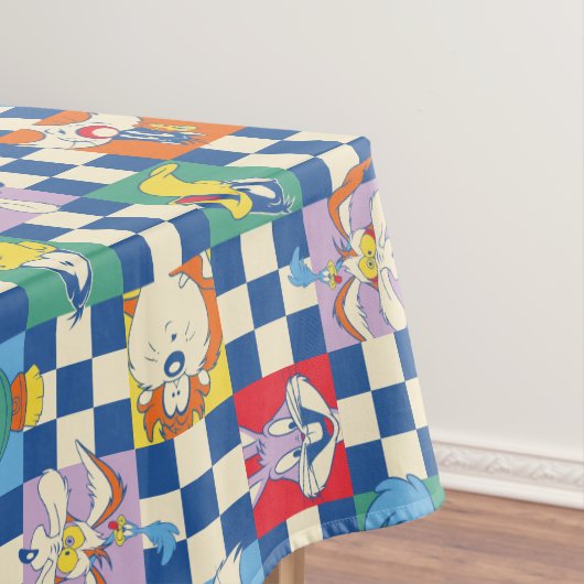 Kleurrijke LOONEY TUNES™ Checker Toss Pattern Tafelkleed (Voorbeeld)