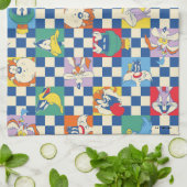Kleurrijke LOONEY TUNES™ Checker Toss Pattern Theedoek (Gevouwen)
