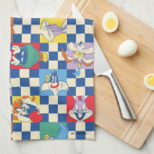 Kleurrijke LOONEY TUNES™ Checker Toss Pattern Theedoek (Quarter Fold)