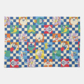 Kleurrijke LOONEY TUNES™ Checker Toss Pattern Theedoek (Horizontaal)