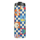 Kleurrijke LOONEY TUNES™ Checker Toss Pattern Thermosbeker (Voorkant)