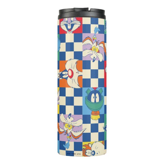 Kleurrijke LOONEY TUNES™ Checker Toss Pattern Thermosbeker (Achterkant)