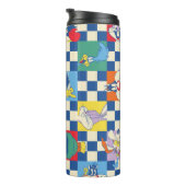 Kleurrijke LOONEY TUNES™ Checker Toss Pattern Thermosbeker (Geroteerd rechts)