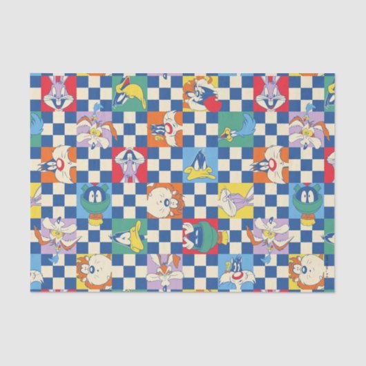 Kleurrijke LOONEY TUNES™ Checker Toss Pattern Tissuepapier (Voorkant)