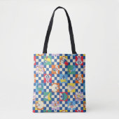 Kleurrijke LOONEY TUNES™ Checker Toss Pattern Tote Bag (Voorkant)