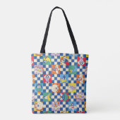 Kleurrijke LOONEY TUNES™ Checker Toss Pattern Tote Bag (Achterkant)