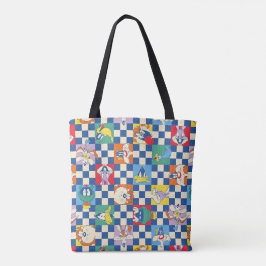 Kleurrijke LOONEY TUNES™ Checker Toss Pattern Tote Bag (Achterkant)
