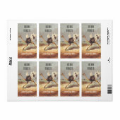 Kleurrijke lopende struisvogelillustratie boekplaa etiket (Full Sheet)