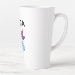 Kleurrijke Lotus Balans met Vrouwelijke Yoga Vibes Latte Mok