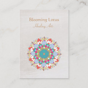 Kleurrijke Lotus Bloem Mandala Healing Arts Visitekaartje