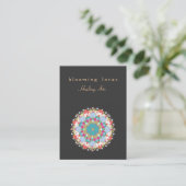 Kleurrijke Lotus Bloem Mandala Healing Arts Visitekaartje (Staand voorkant)