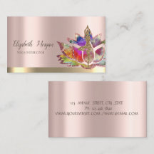 Kleurrijke Lotus Bloem Roze Goud Yoga Meisje