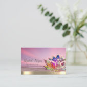Kleurrijke Lotus Bloem Strand Instructeur Visitekaartje (Staand voorkant)