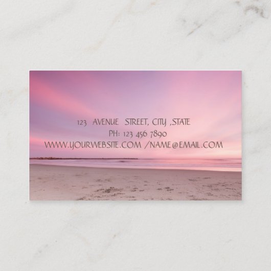 Kleurrijke Lotus Bloem Strand Instructeur Visitekaartje (Achterkant)