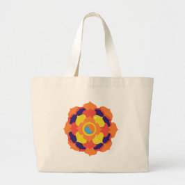 Kleurrijke Lotus Bloem Yin & Yang Mandala Grote Tote Bag